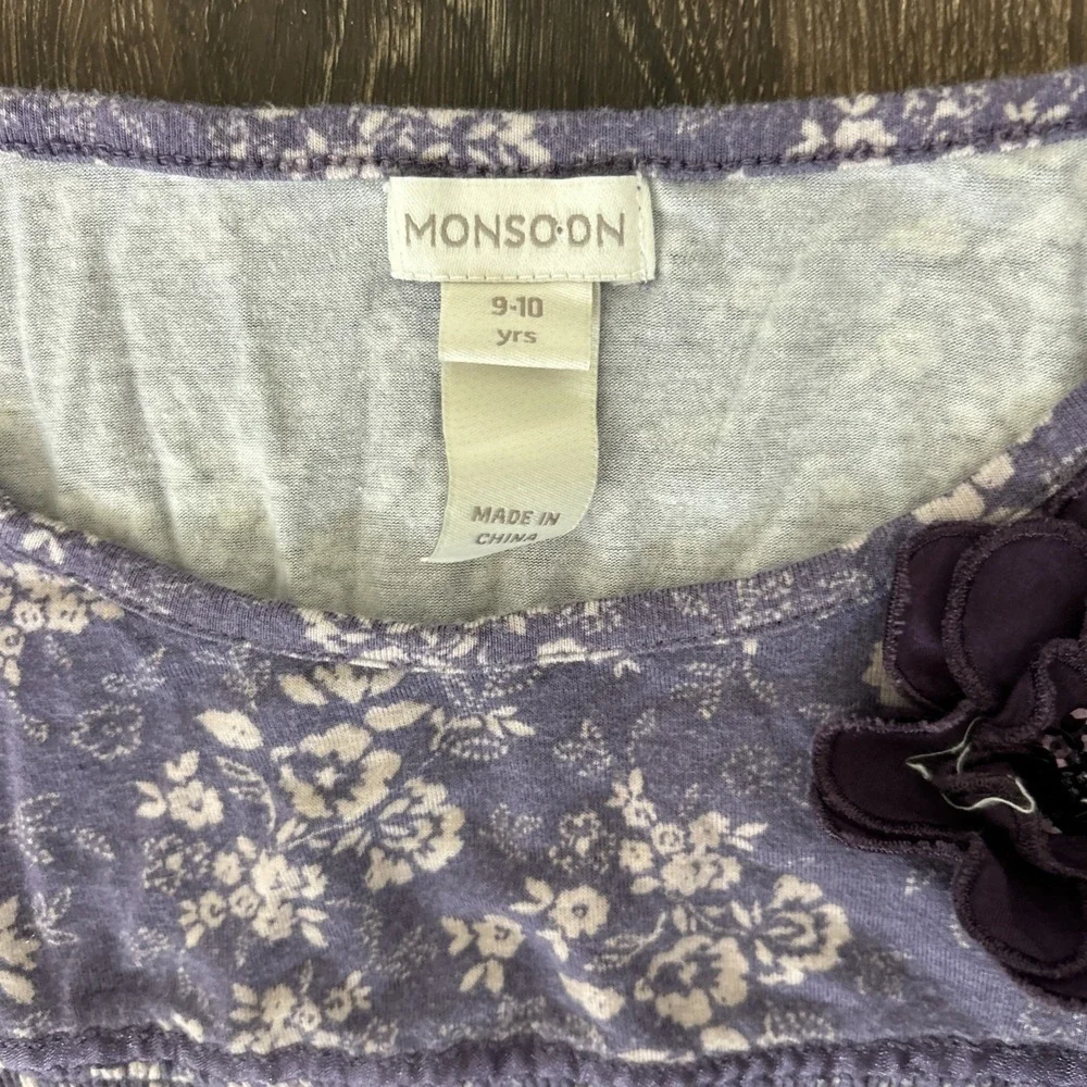 Monsoon‎ Purple Floral Dress Long Sleeve Size 9/10 COMFY
